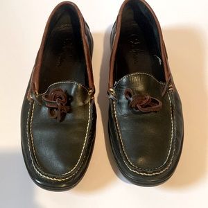 Cole Haan Men’s Two Tone Black and Brown Leather Loafers